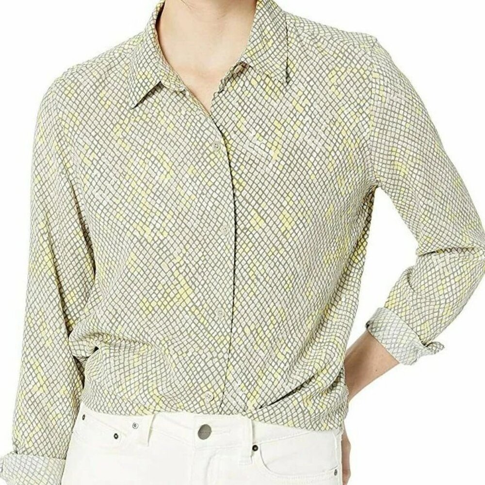 Equipment Womens Women's Snake Print Poplin Essential Shirt